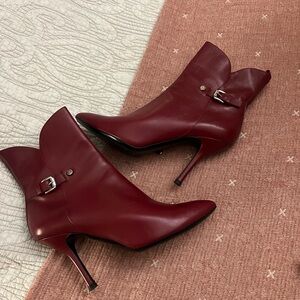 Longchamp Burgundy Heeled Boots